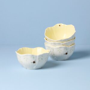 Butterfly Meadow Floral Yellow Dessert Bowls - Set of 4